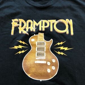 Peter Frampton 2017 Gold Lightning Guitar Tour on Gildan T-Shirt Adult Large
